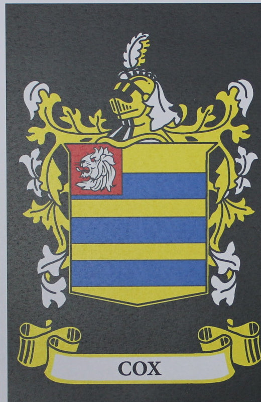 Cox - Irish Surname Coat of Arms Family Crest Heraldry