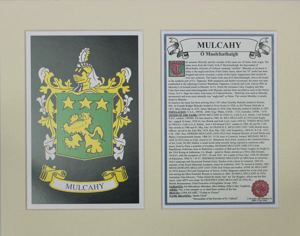 Mulcahy - Irish American Surname Coat of Arms Heraldry