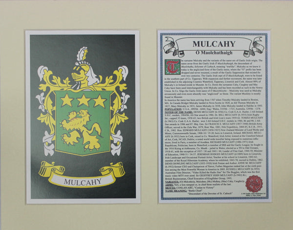 Mulcahy - Irish Surname Coat of Arms Family Crest Heraldry