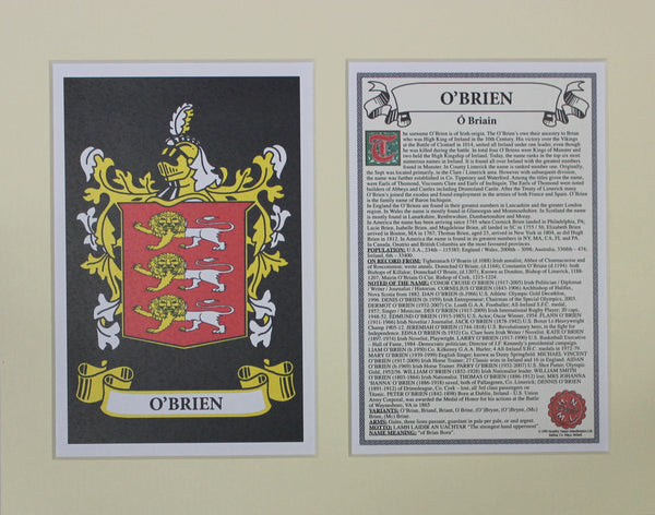 O’Brien - Irish Surname Coat of Arms Heraldry