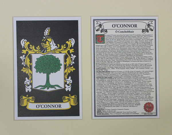O’Connor - Irish American Surname Coat of Arms Heraldry