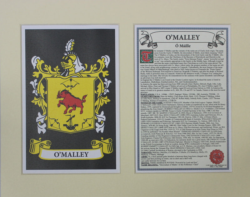 O’Malley - Irish American Surname Heraldry