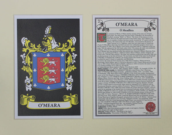 O’Meara - Irish American Surname Heraldry