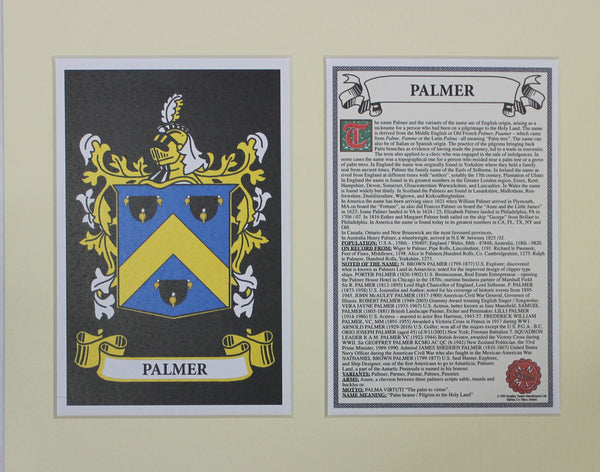 Palmer - Irish Surname Coat of Arms Family Crest Heraldry