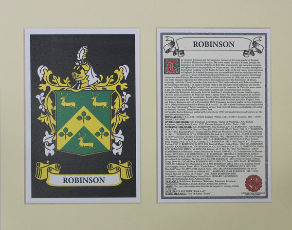 Robinson - Irish Surname Coat of Arms Heraldry