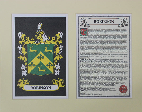 Robinson - Irish Surname Coat of Arms Family Crest Heraldry