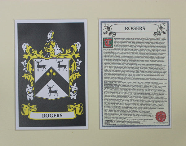 Rogers - Irish American Surname Heraldry