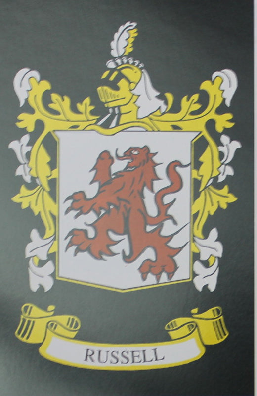 Russell - Irish American Surname Coat of Arms Family Crest Heraldry