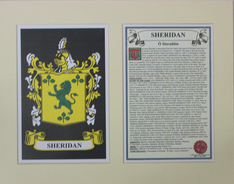 Sheridan - Irish American Surname Heraldry