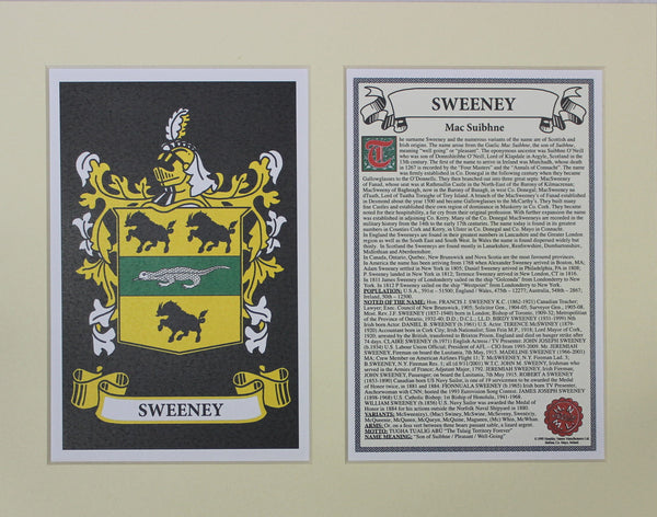 Sweeney - Irish American Surname Heraldry