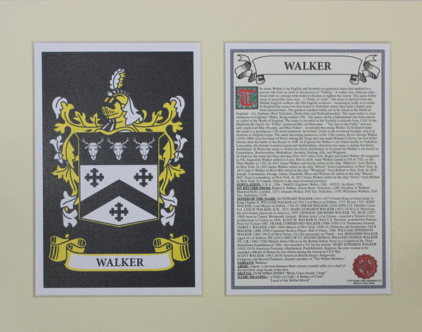 Walker - Irish American Surname Heraldry