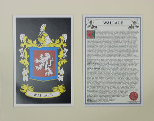 Wallace - Irish American Surname Coat of Arms Family Crest Heraldry