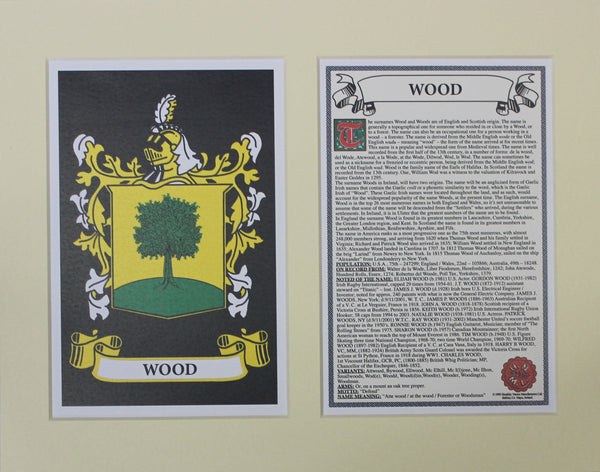 Wood - Irish Surname Coat of Arms Heraldry