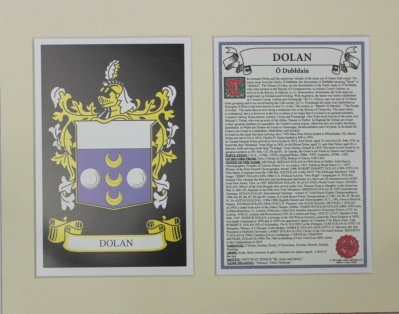 Dolan - Irish American Surname Heraldry