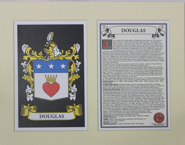 Douglas - Irish American Surname Heraldry