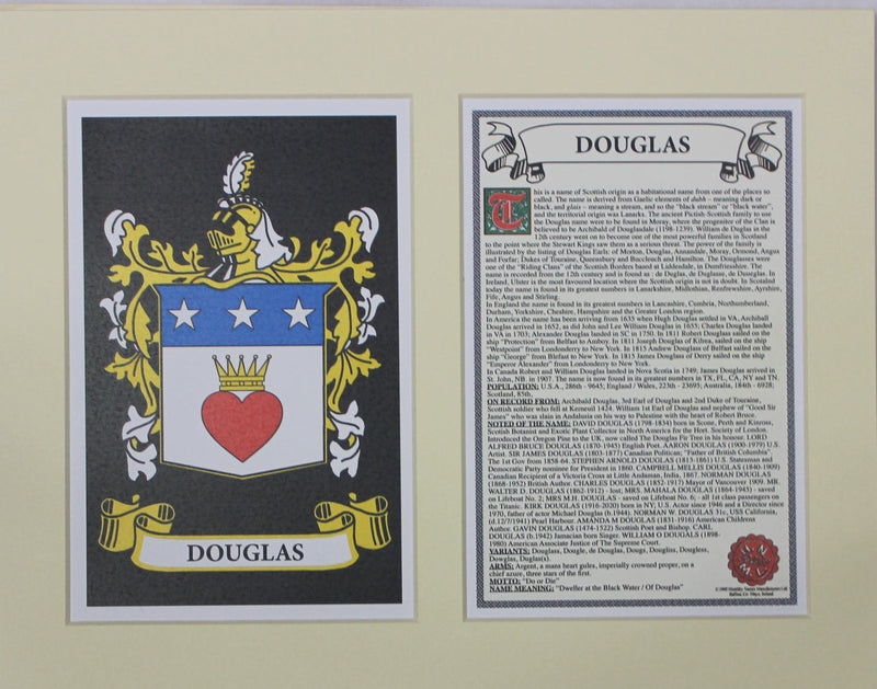 Douglas - Irish Surname Coat of Arms Family Crest Heraldry