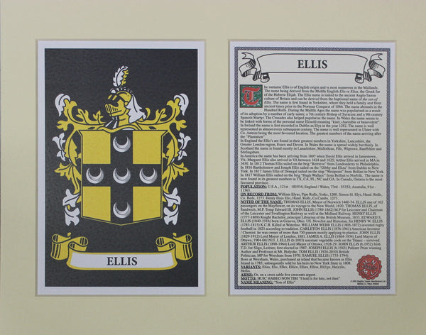 Ellis - Irish American Surname Heraldry