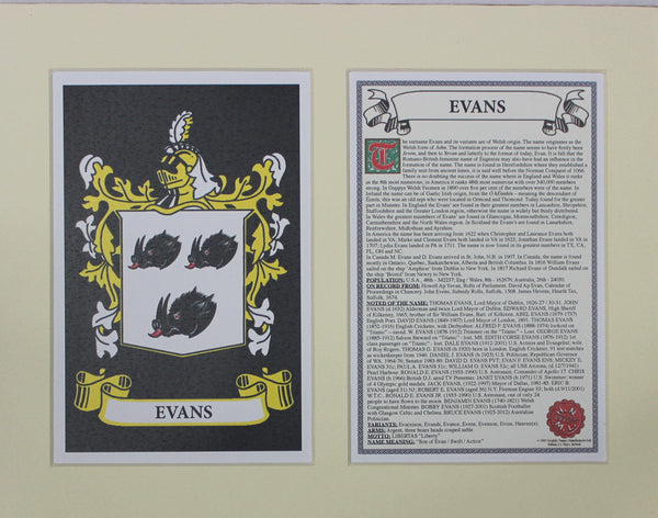 Evans - Irish American Surname Heraldry