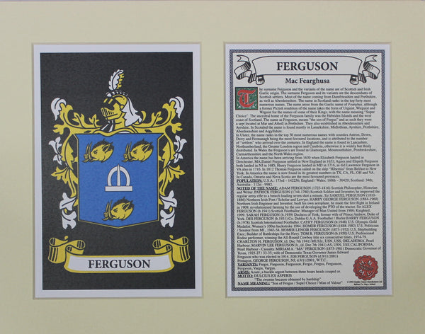 Ferguson - Irish American Surname Heraldry