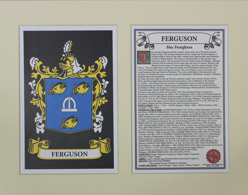 Ferguson - Irish Surname Coat of Arms Family Crest Heraldry