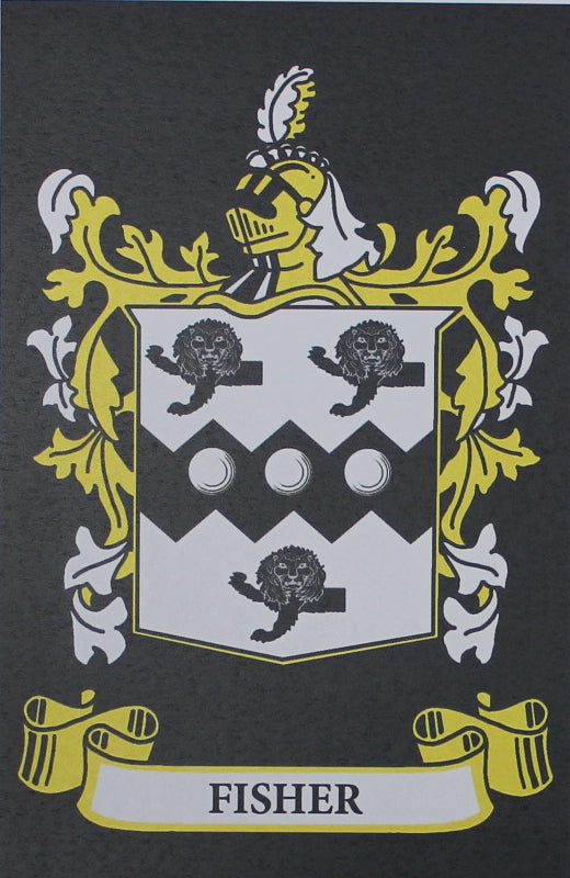 Fisher - Irish American Surname Coat of Arms Family Crest Heraldry