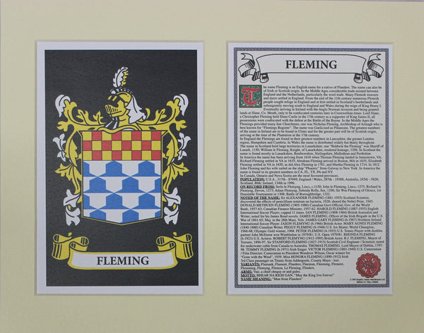 Fleming - Irish American Surname Coat of Arms Heraldry