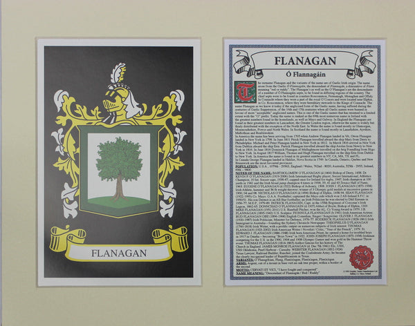 Flanagan - Irish Surname Coat of Arms Family Crest Heraldry