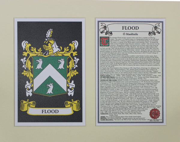 Flood - Irish Surname Coat of Arms Family Crest Heraldry