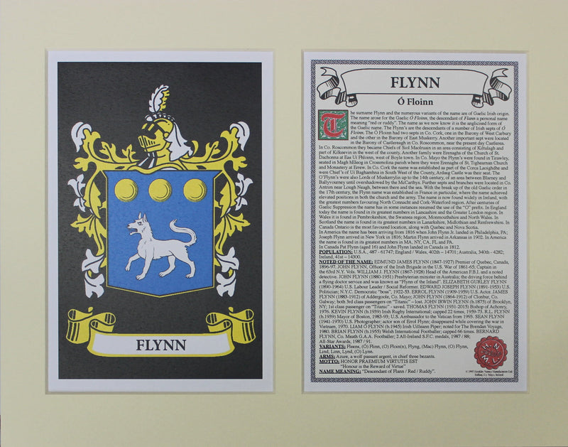 Flynn - Irish American Surname Heraldry