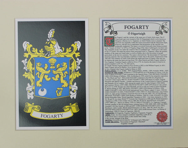 Fogarty - Irish Surname Coat of Arms Family Crest Heraldry