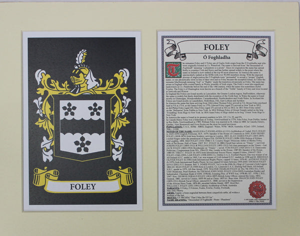Foley - Irish American Surname Coat of Arms Heraldry