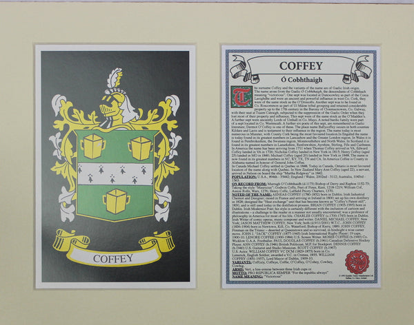 Coffey - Irish Surname Coat of Arms Family Crest Heraldry