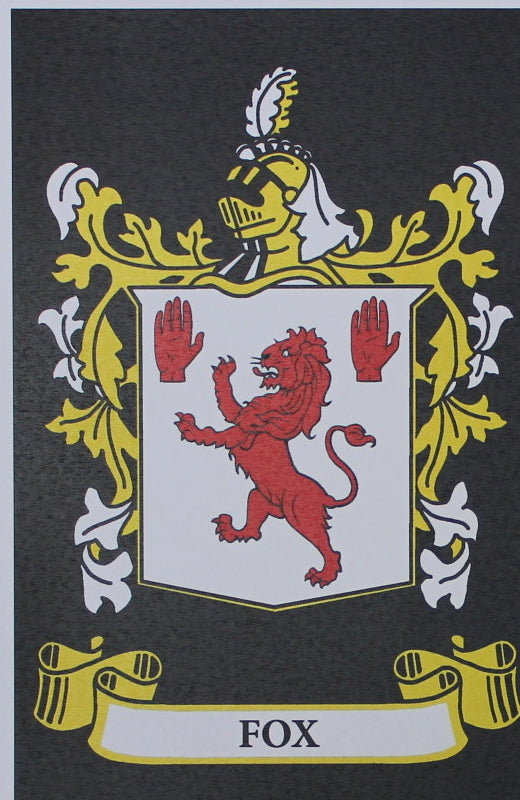 Fox - Irish American Surname Coat of Arms Heraldry