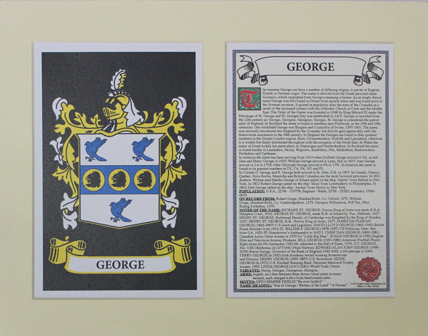 George - Irish American Surname Heraldry