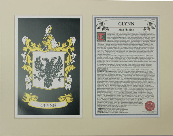 Glynn - Irish Surname Coat of Arms Heraldry