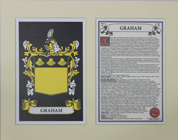Graham - Irish American Surname Coat of Arms Family Crest Heraldry