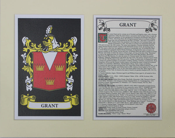 Grant - Irish Surname Coat of Arms Family Crest Heraldry