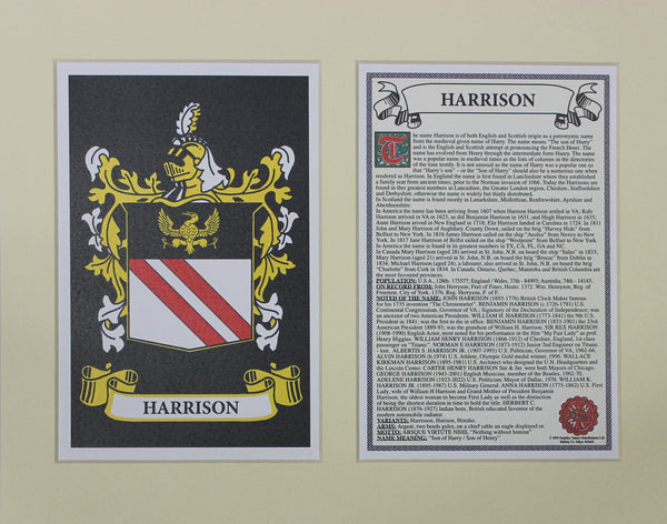 Harrison - Irish Surname Coat of Arms Heraldry