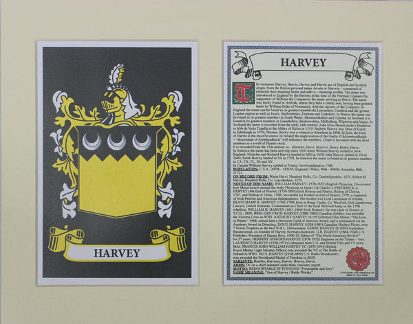 Harvey - Irish American Surname Heraldry