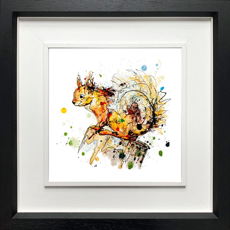 Happy Go Lucky - Red Squirrel Print with Size and Presentation Options