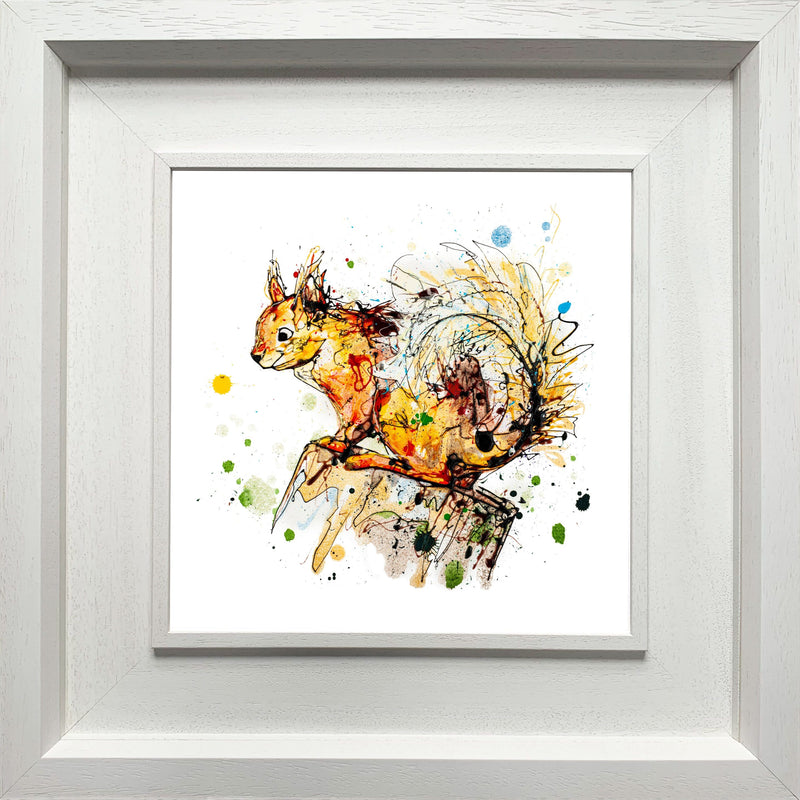 Happy Go Lucky - Red Squirrel Print with Size and Presentation Options