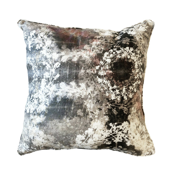 Luxury Irish Linen 50cm Heath Grey Vibrant Square Cushion