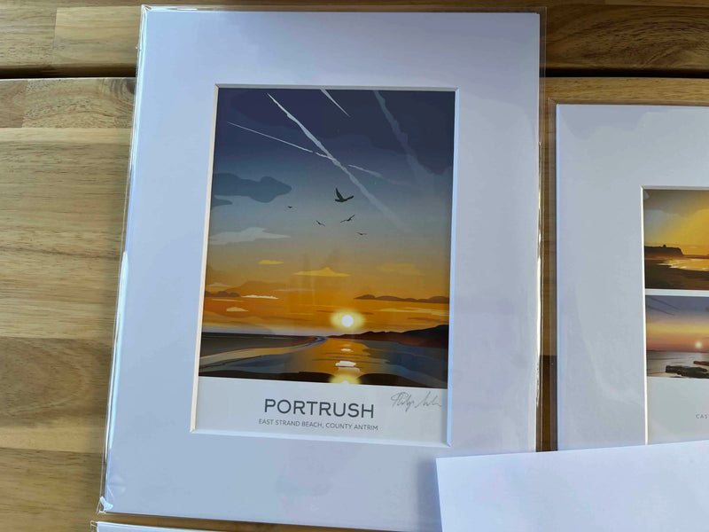 Portrush, East Strand Beach, digital print, travel print, County Antrim