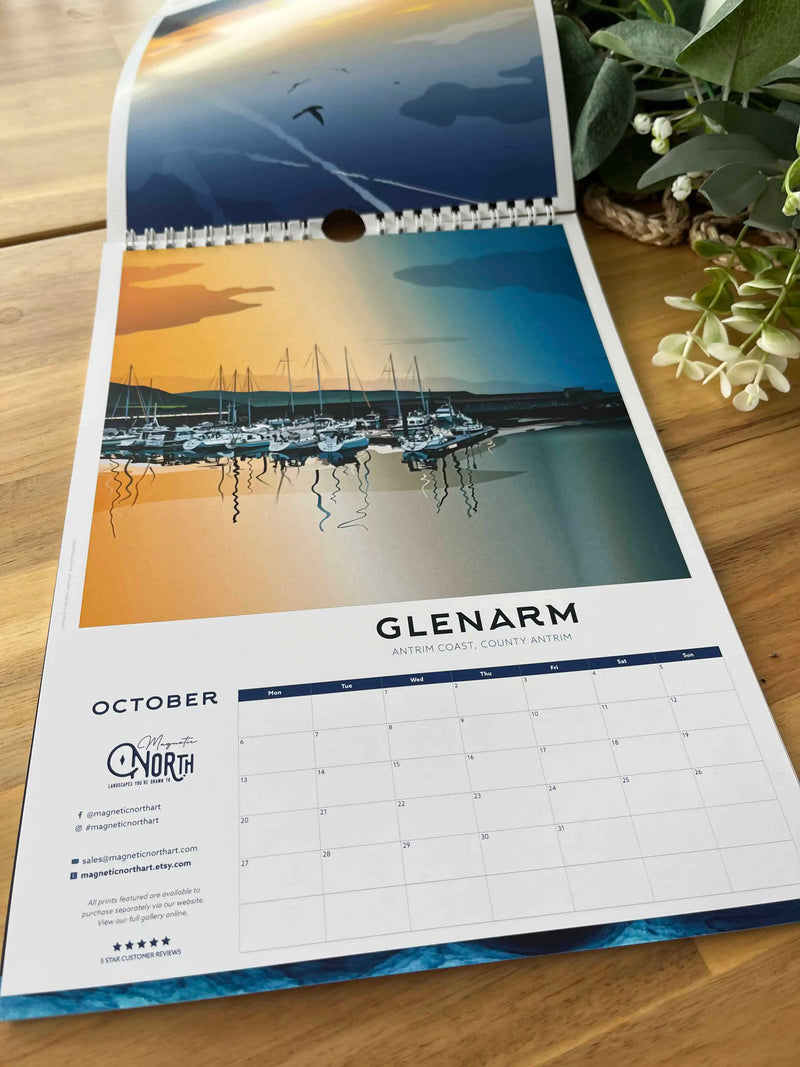 Calendar - Northern Ireland Travel Poster - Gift - Travel Print