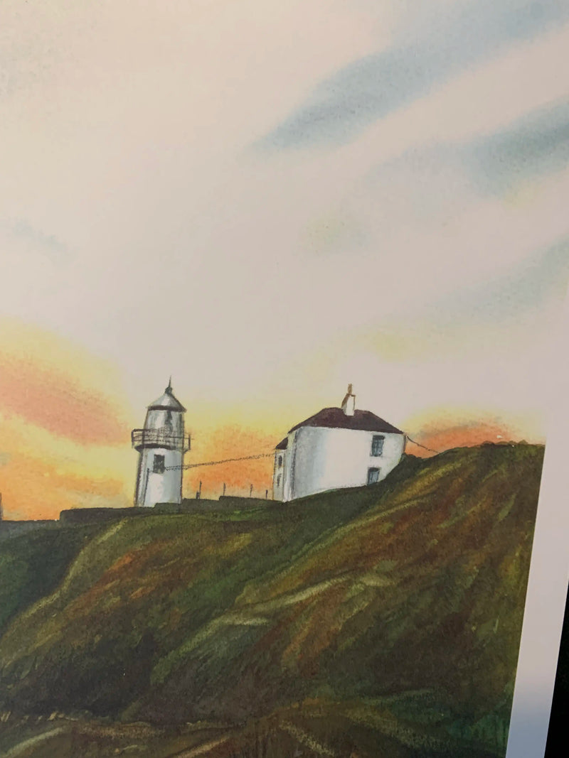 Blackhead Lighthouse, Whitehead, Watercolour print, Northern Ireland, Ireland, Travel Print, House, Wedding gift, Christmas Gift