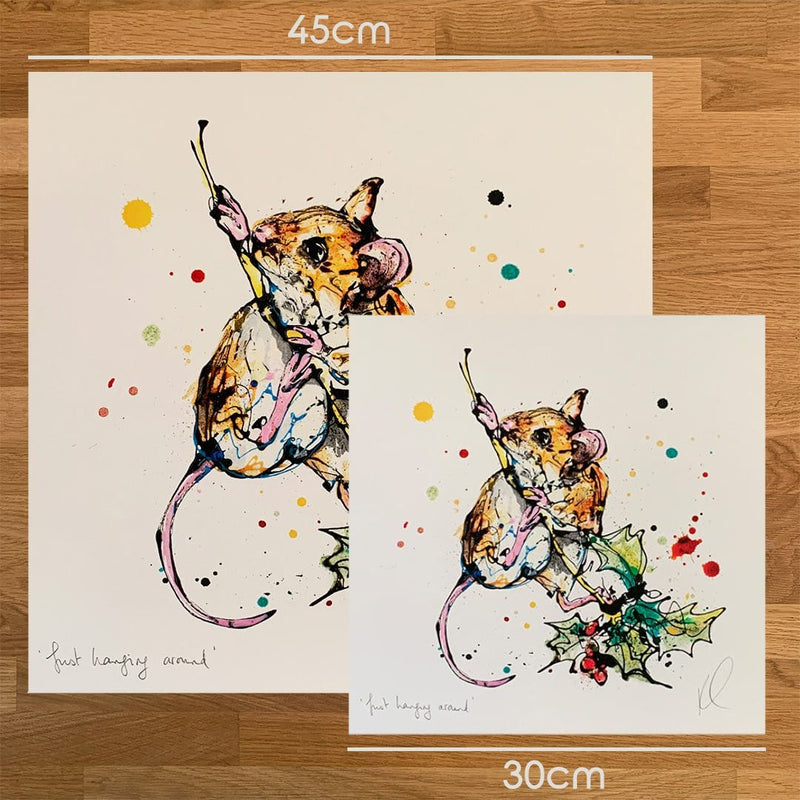 Just Hanging Around - Harvest Mouse Print with Size and Presentation Options