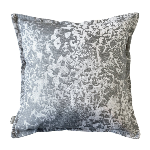 Luxury Irish Linen 40cm Lupinus Grey Vibrant Square Cushion