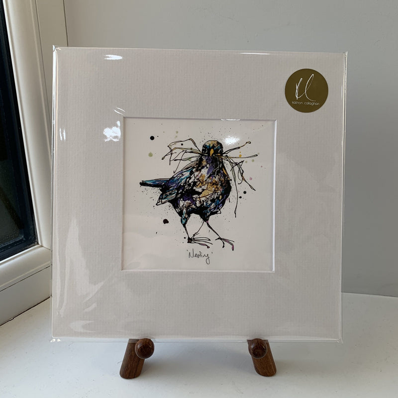 Nesting - Blackbird Print with Size and Presentation Options