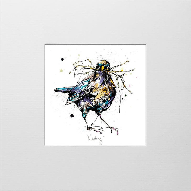 Nesting - Blackbird Print with Size and Presentation Options