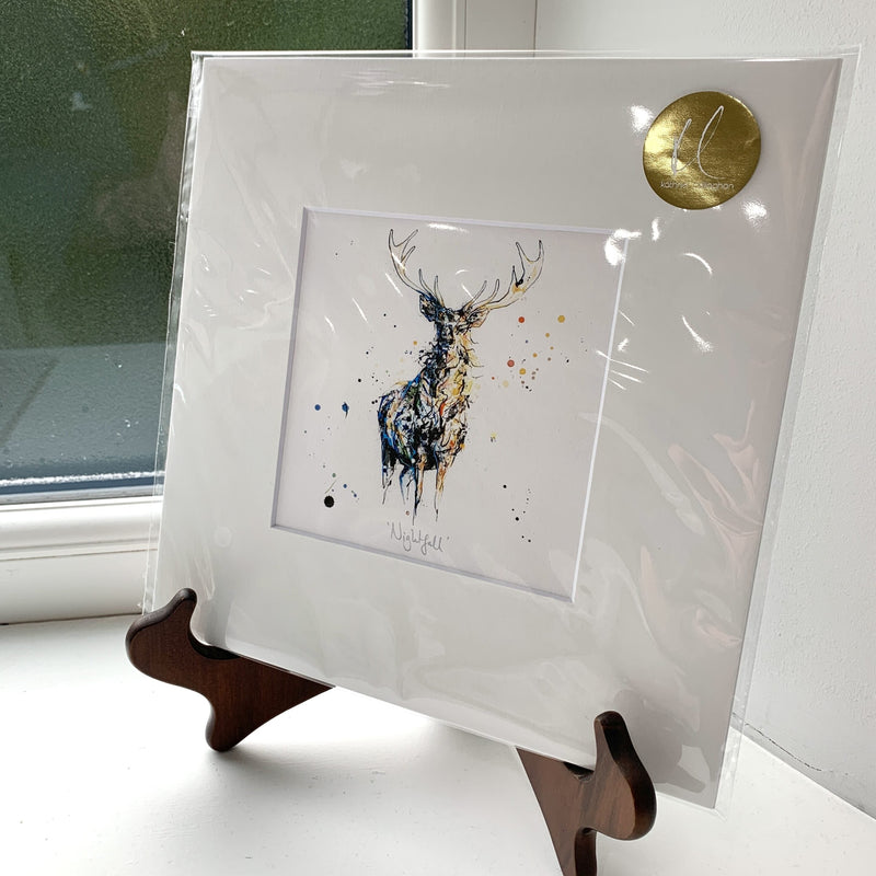 Nightfall - Stag Print with Size and Presentation Options